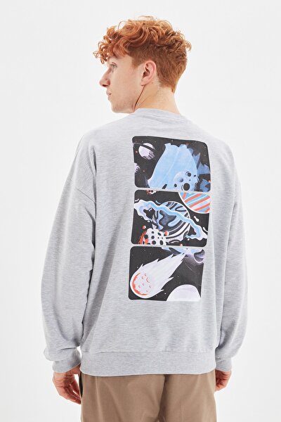 Sweatshirt - Gray - Oversize