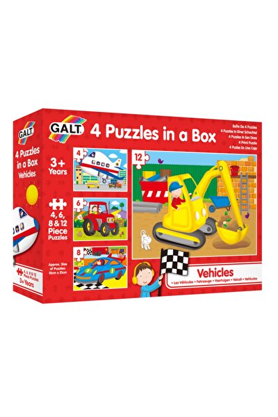 4 Puzzles In A Box Vehicles 3 Yaş+