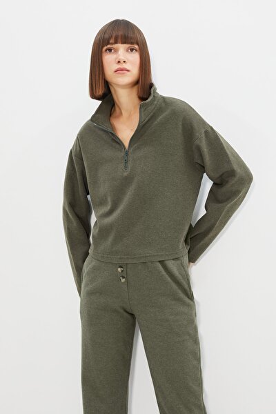 Sweatshirt - Khaki - Regular fit
