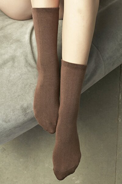 Kahverengi Basic Chic Soket Çorap