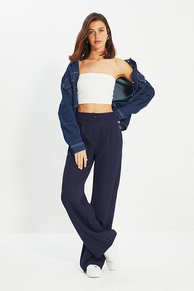 Hose - Dunkelblau - Wide Leg