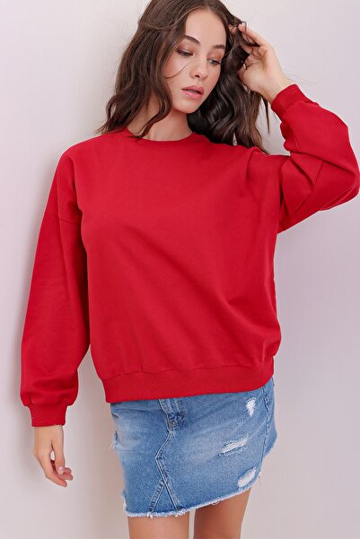 Sweatshirt - Rot - Oversize