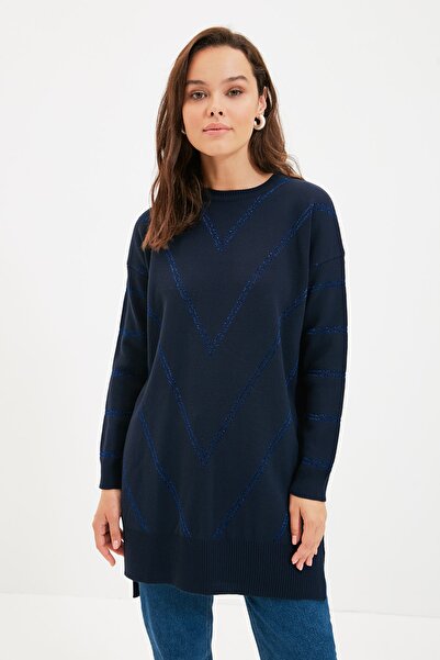 Sweater - Navy blue - Fitted