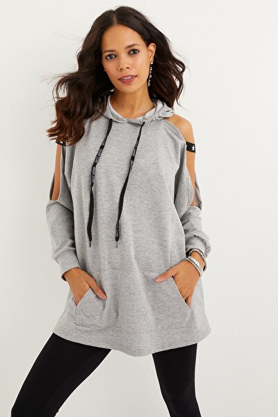 Sweatshirt - Gray - Oversize