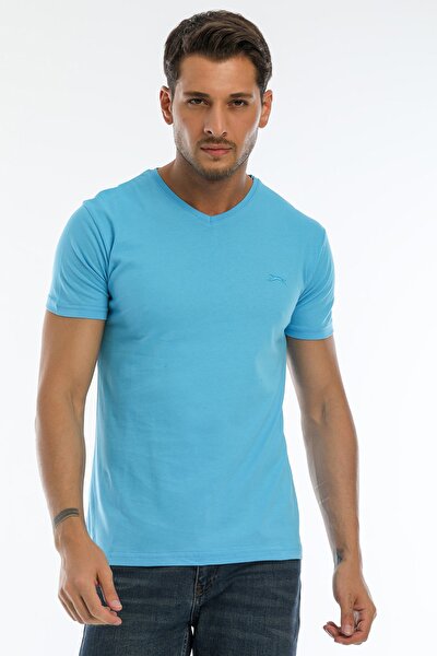 T-Shirt - Blau - Figurbetont