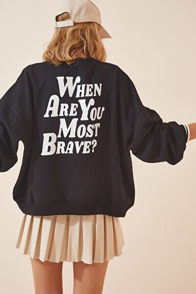 Sweatshirt - Schwarz - Oversized