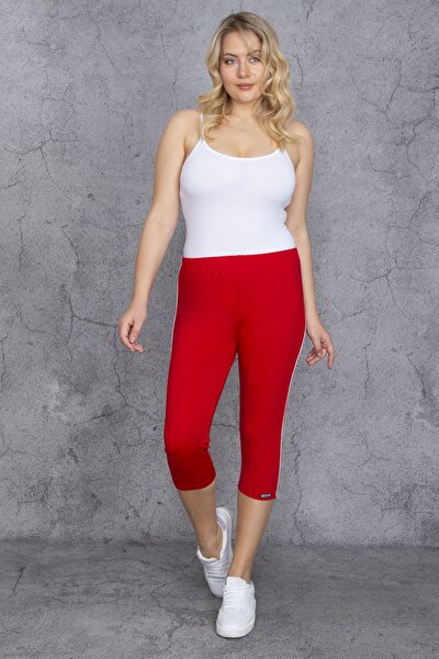Plus Size Leggings - Red - Normal Waist
