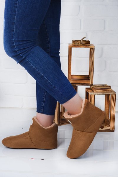 el emegi goz nuru unisex kahverengi orgu kadife ev botu fiyati yorumlari trendyol