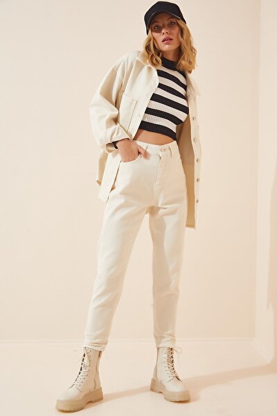 Jeans - Beige - Mom
