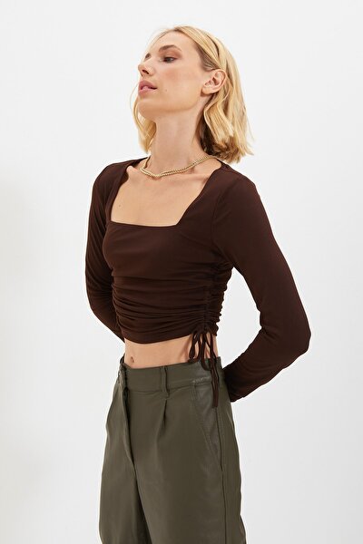Bluse - Braun - Slim Fit