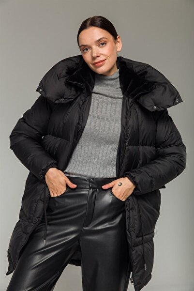 Plus Size Winterjacket - Black - Puffer