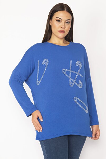 Plus Size Tunic - Blue - Relaxed fit