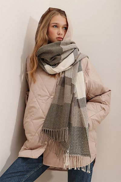 Schultertuch - Braun - Casual