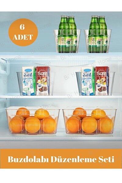 6 Adet Clear Buzdolabı & Dolap Içi Düzenleyici Set