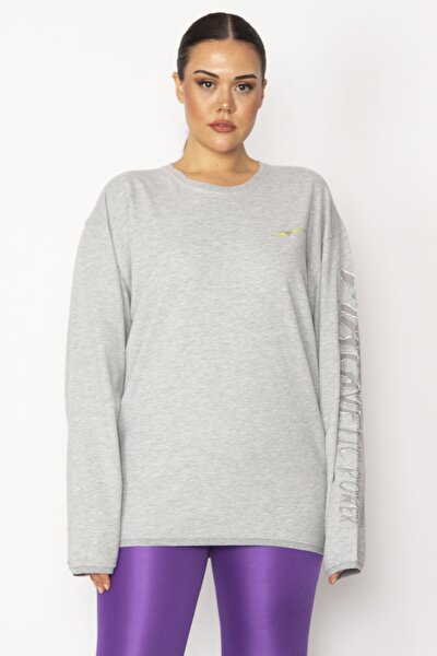 Plus Size Sweatshirt - Gray - Regular