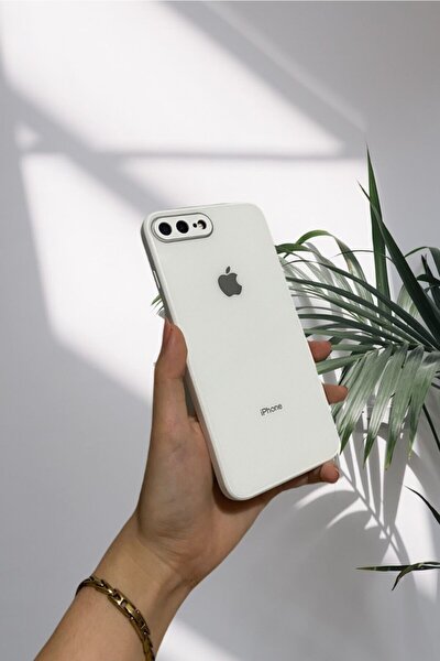 Iphone 7/8 Plus Uyumlu Beyaz Cam Kılıf
