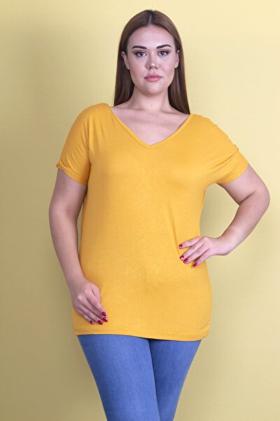 Plus Size Tunic - Yellow - Relaxed fit