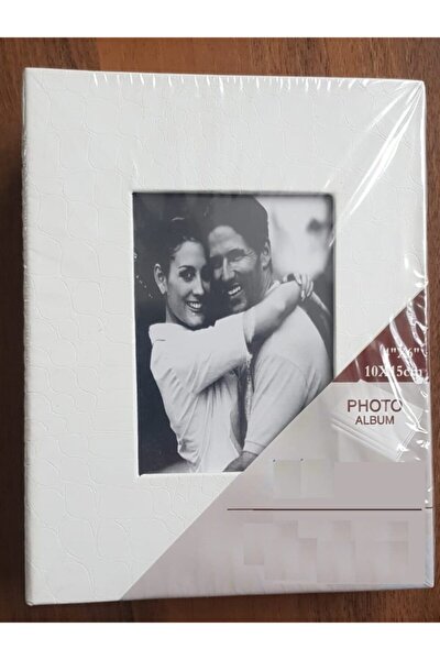 200lü 13x18cm Fotoğraf Albümü Beyaz - Deri Kaplı Foto Pencereli - Aile Resimleri Için Album