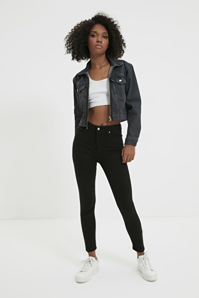Solmayan Siyah Yüksek Bel Skinny Jeans TWOSS19LR0279