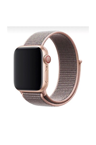 Apple Watch 1-2-3-4-5 Serisi Uyumlu Kahverengi Rose Gold Loop Kordon