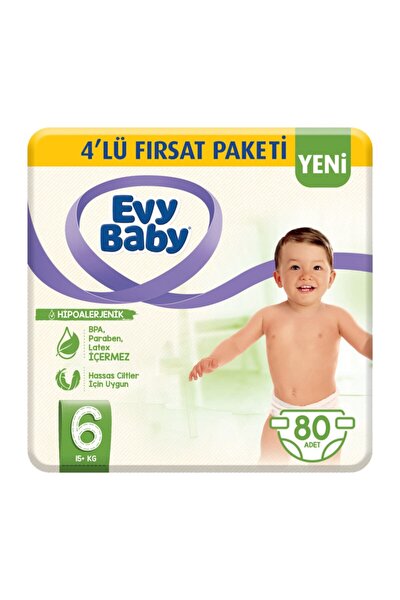 Bebek Bezi 6 Beden XL 4'lü Fırsat Paketi 80 Adet Yeni