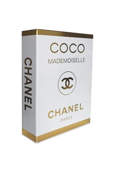 Chanel Coco Mademoiselle Dekoratif Kitap Kutu - Gold/beyaz