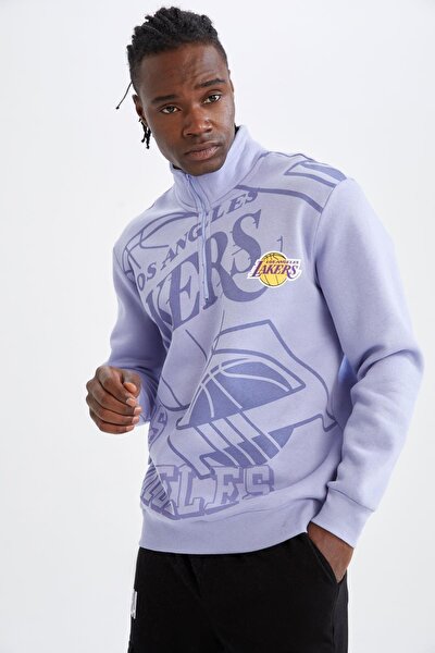 Nba Los Angeles Lakers Lisanslı Regular Fit Içi Yumuşak Tüylü Sweatshirt