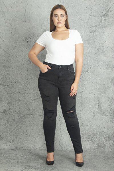 Plus Size Pants - Black - Skinny