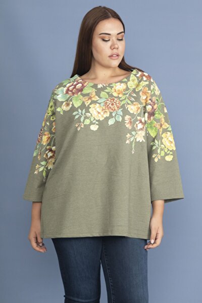 Plus Size Tunic - Khaki - Relaxed fit