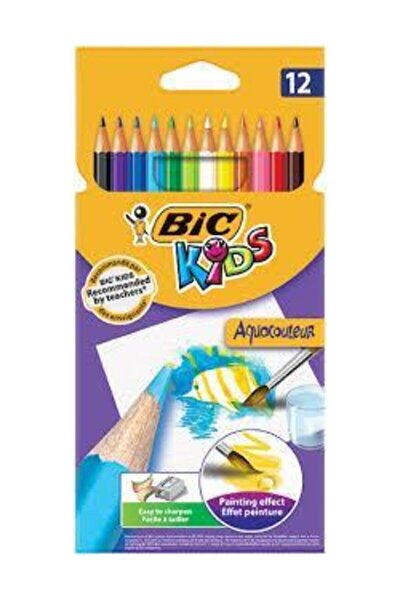 Bic Kids Aquacouleur Matite Colorate Acquerellabili Confezione da 24 Matite Colori Assortiti 