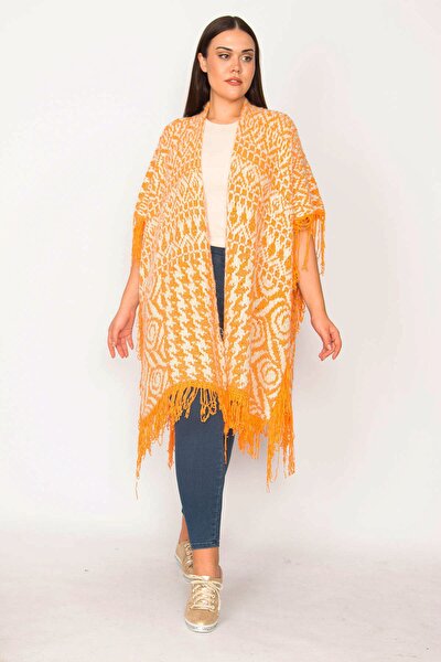 Plus Size Winterjacket - Orange - Poncho