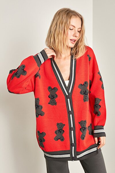Cardigan - Red - Relaxed