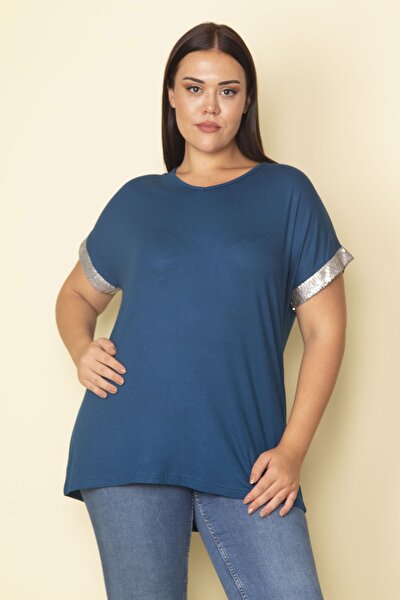 Plus Size Blouse - Blue - Relaxed fit