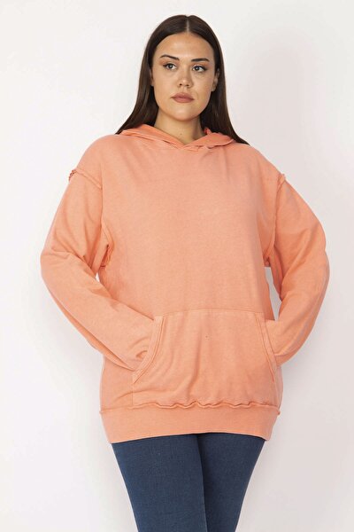 Plus Size Sweatshirt - Orange - Regular fit