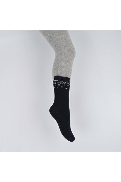 Motif Aksesuarlı Kız Havlu Külotlu Çorap