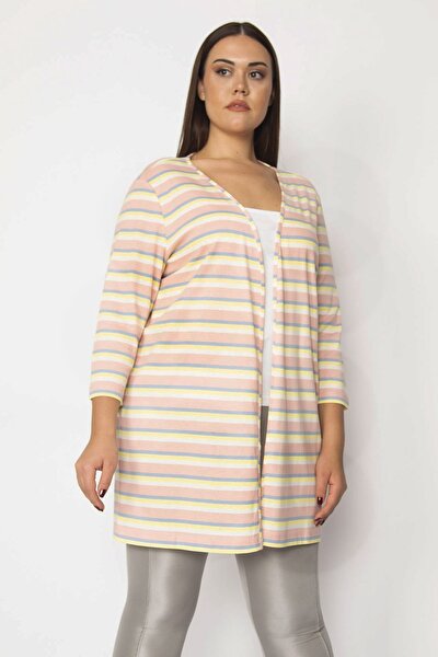 Plus Size Cardigan - Multi-color - Relaxed fit