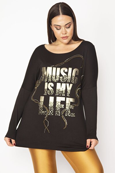Plus Size Tunic - Black - Relaxed fit