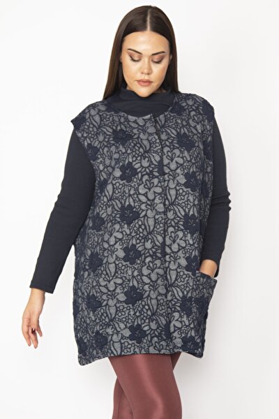 Plus Size Vest - Navy blue - Puffer