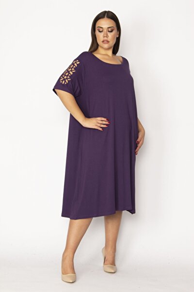 Plus Size Dress - Purple - Shift