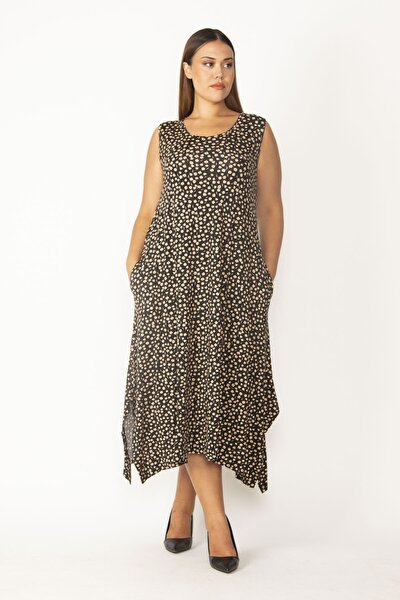 Plus Size Dress - Black - Wrapover