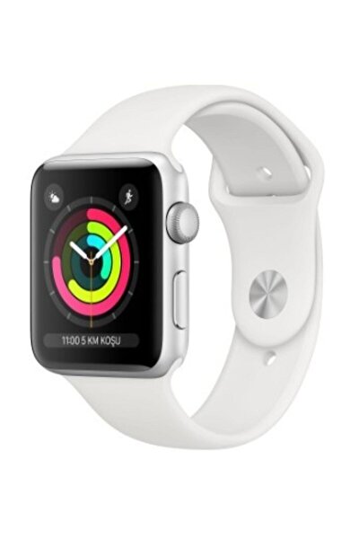 Watch Seri 3 GPS 38 mm Gümüş Rengi Alüminyum Kasa ve Beyaz Spor Kordon - MTEY2TU/A