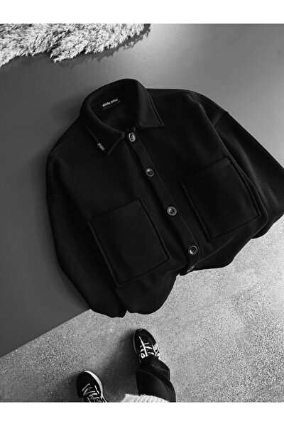 Oversize Basic Rahat Ceket Siyah
