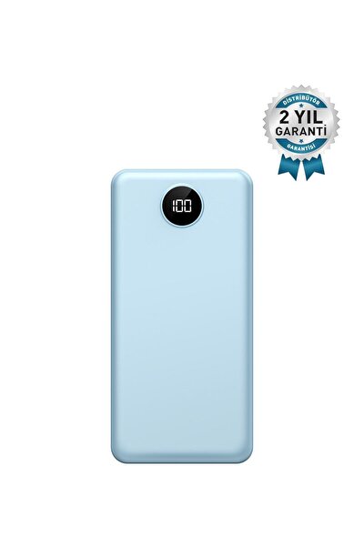 Slim Led Ekran 10.000 Mah 2 Çıkışlı Taşınabilir Şarj Cihazı Powerbank mavi