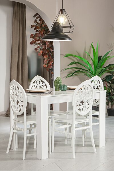 Arda / Venüs Mutfak Masa Takımı 1 Masa 4 Sandalye - Beyaz