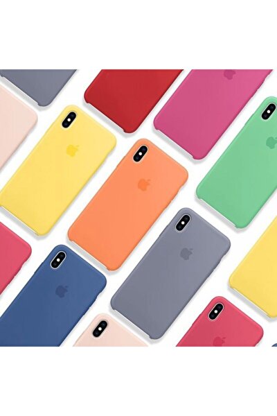 Iphone X/xs Logolu Lansman Içi Kadife Silikon Kılıf
