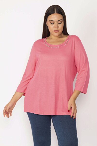 Plus Size Blouse - Pink - Relaxed fit