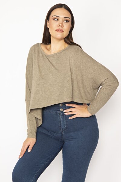 Plus Size Blouse - Brown - Relaxed