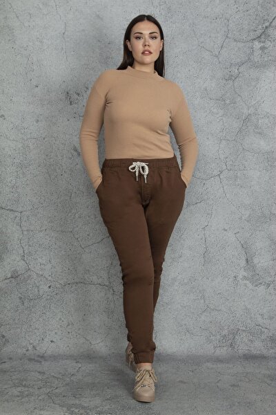 Plus Size Pants - Brown - Relaxed
