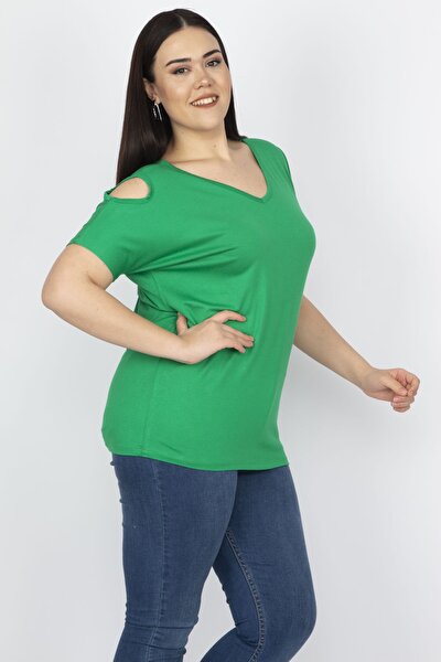 Große Größen in Bluse - Grün - Regular Fit