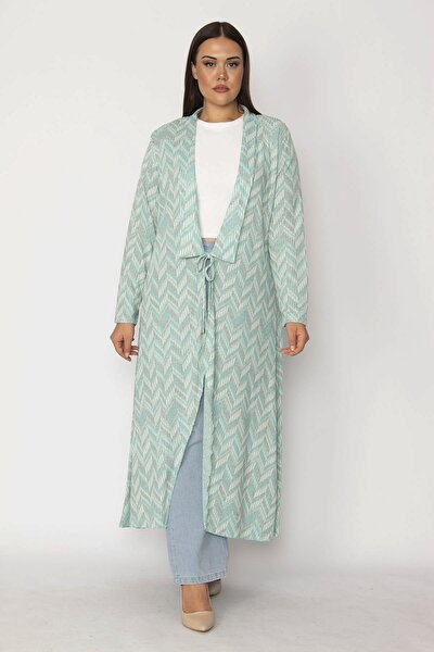 Plus Size Cardigan - Turquoise - Regular fit